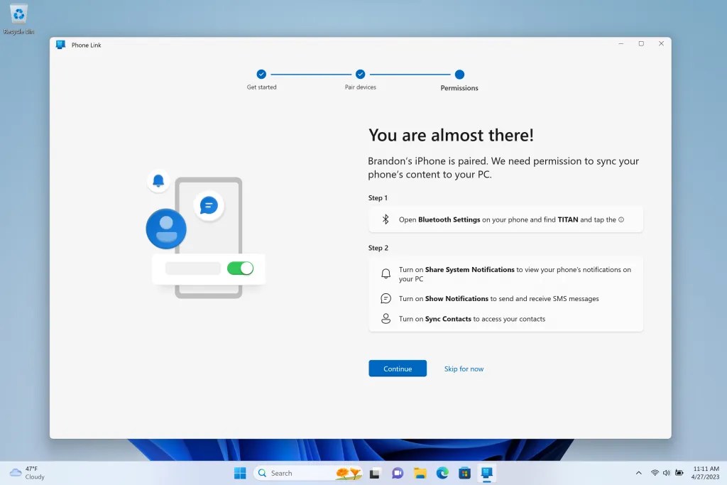 How to use Phone Link with an iPhone