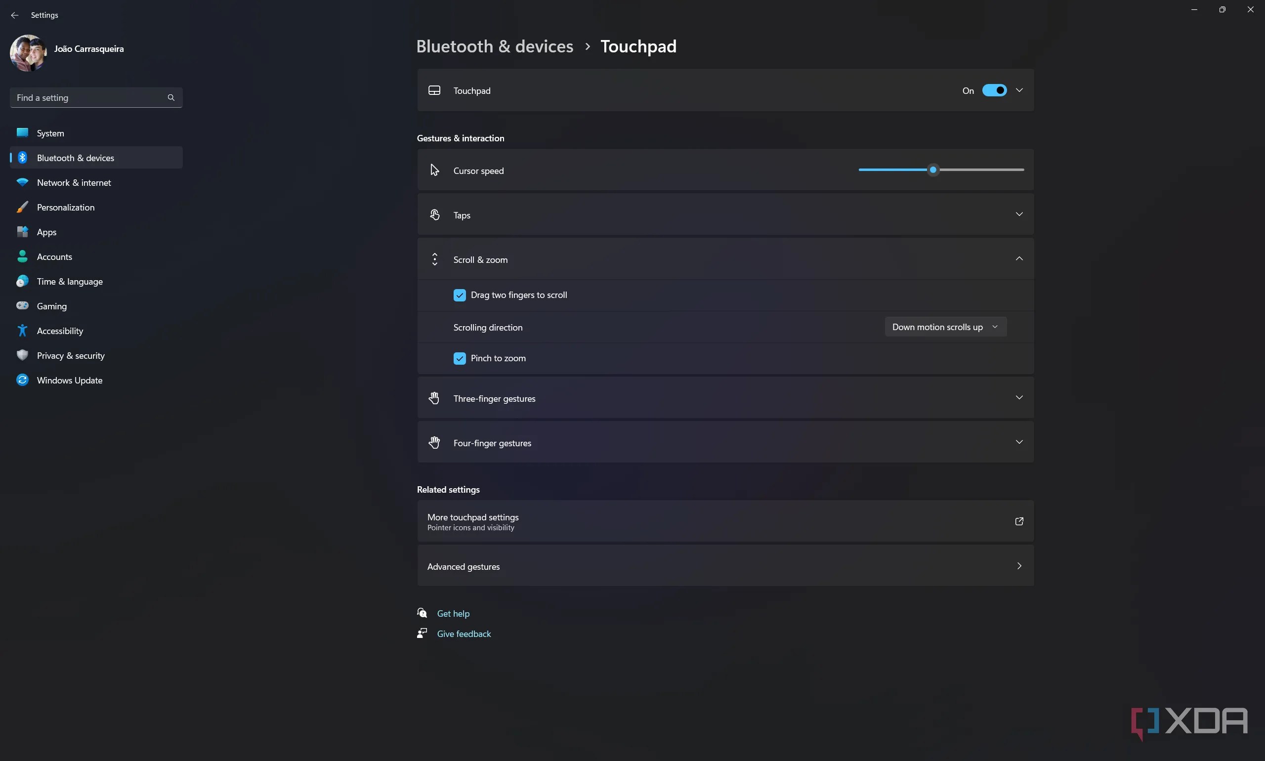 How to customize touchpad gestures in Windows 11