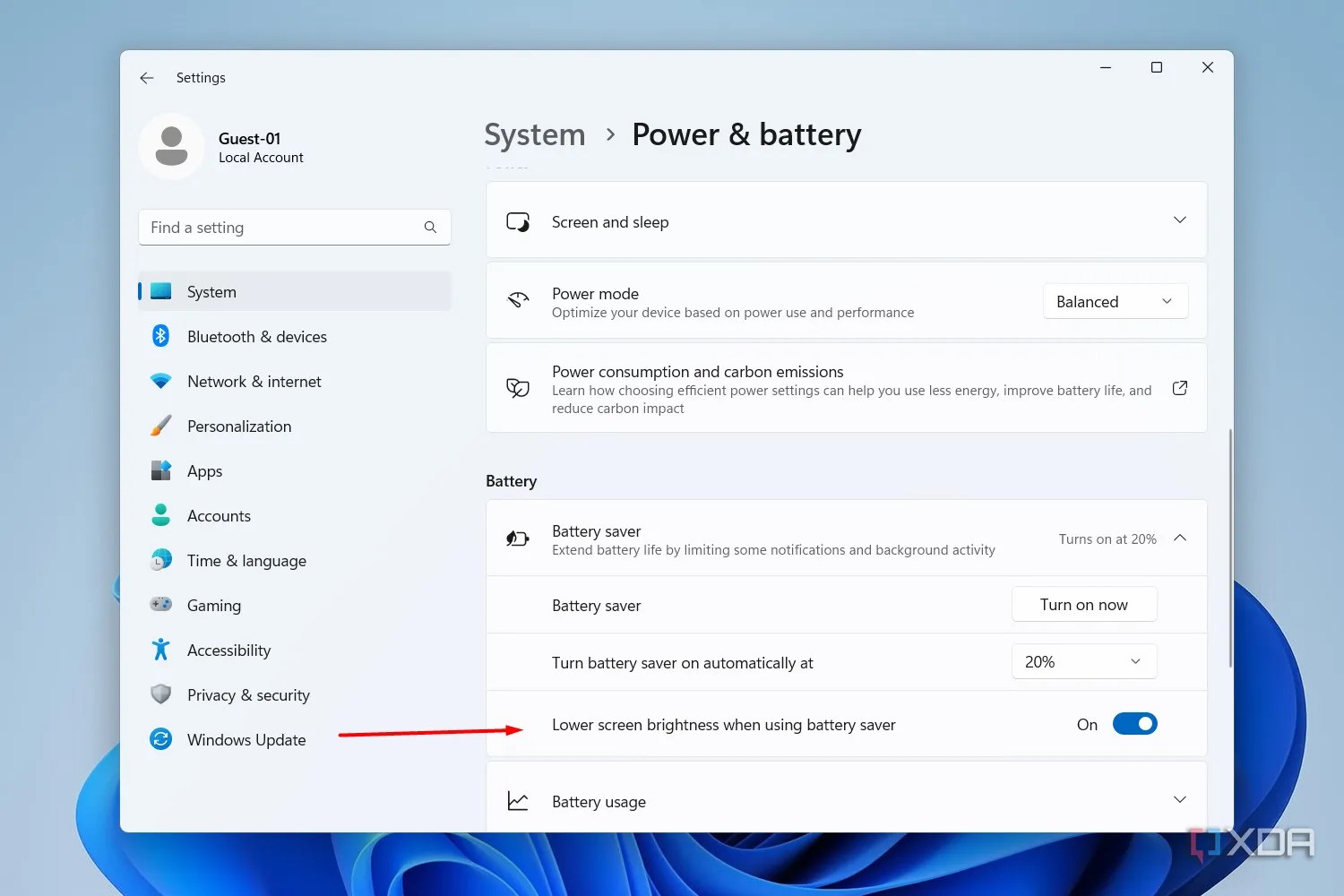How to change brightness on Windows 11