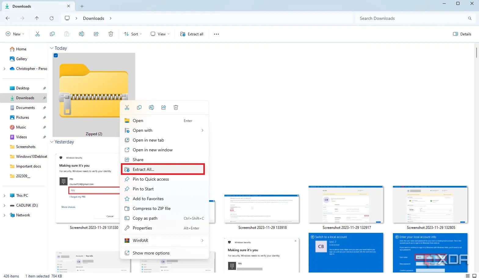 如何在 Windows 11 上打开 ZIP 文件