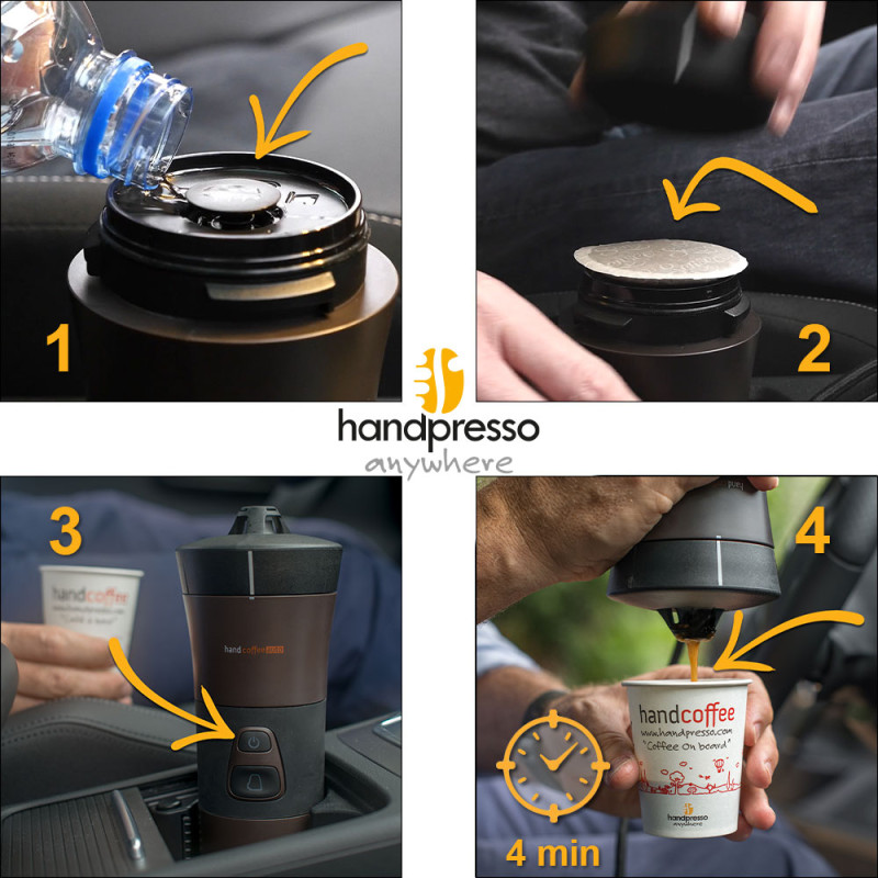 Handcoffee Auto 12V coffee maker for the car Handpresso