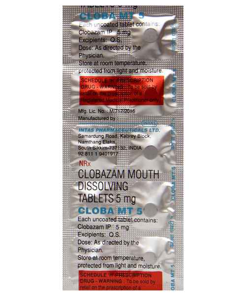 CLOBA MT 5MG TAB ( INTAS PHARMACEUTICALS LTD ) Buy CLOBA M MedPlusMart