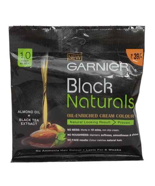 GARNIER BLACK NATURALS OIL ENRICHED CREAM HAIR COLOUR 1.0 MedPlusMart