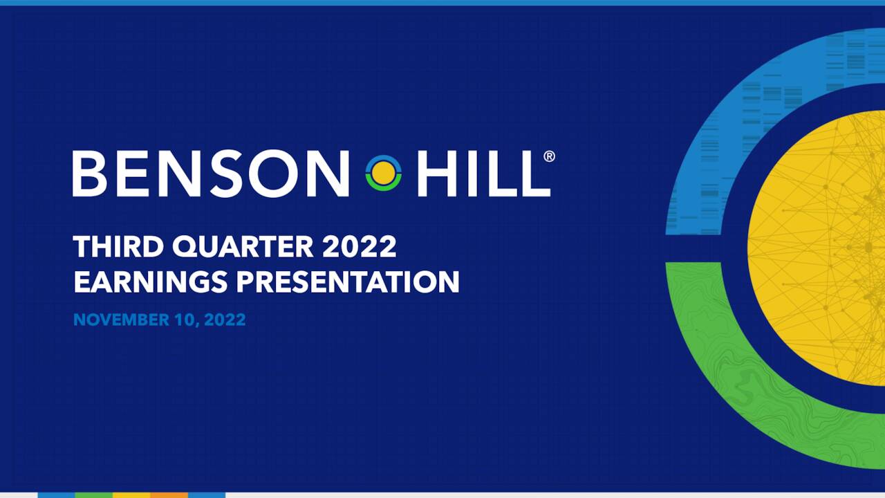 Benson Hill, Inc. 2022 Q3 Results Earnings Call Presentation (NYSE