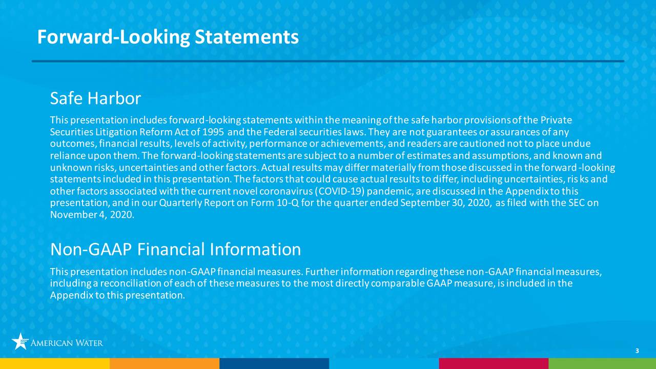 American Water Works Company, Inc. 2020 Q3 Results Earnings Call