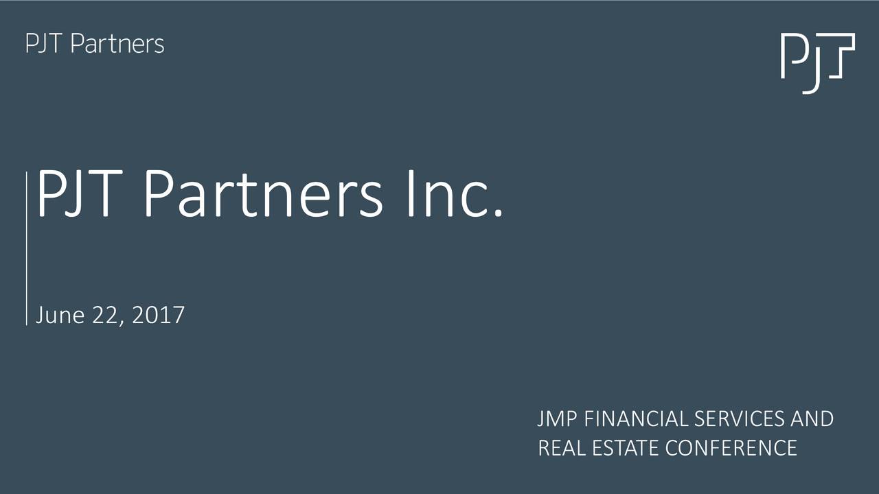PJT Partners (PJT) Presents At JMP Securities Financial Services and
