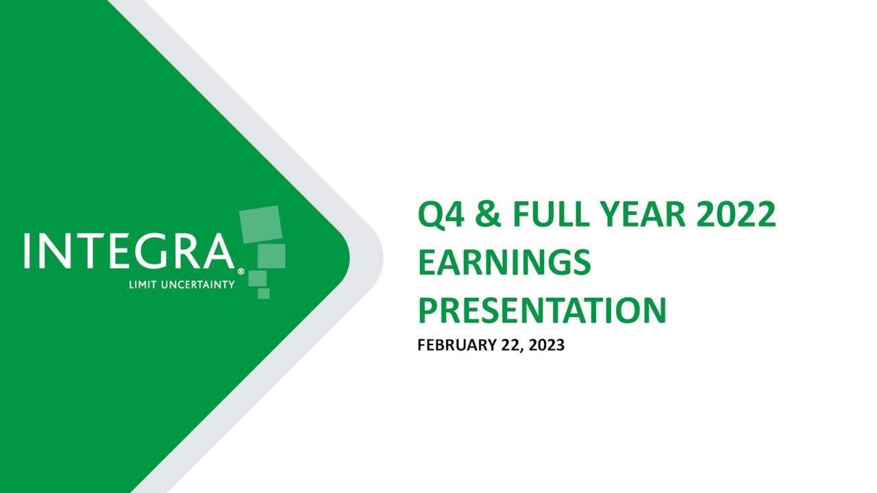 Integra LifeSciences Holdings Corporation 2022 Q4 Results Earnings