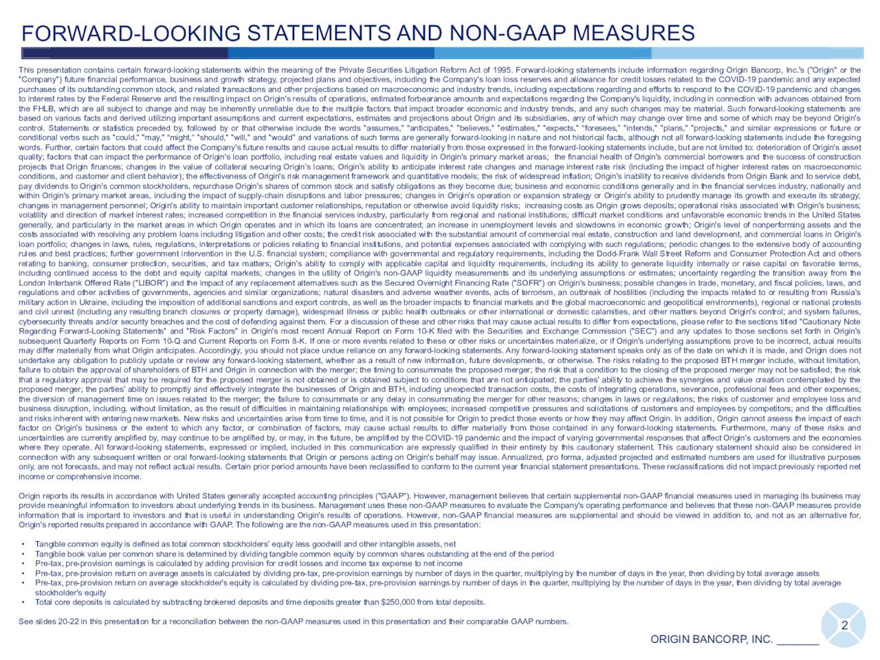 Origin Bancorp, Inc. 2022 Q1 Results Earnings Call Presentation