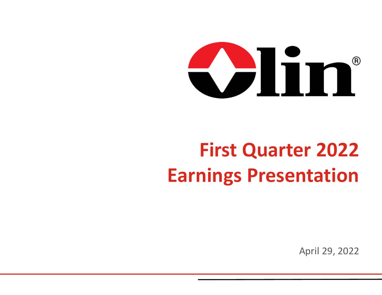 Olin Corporation 2022 Q1 Results Earnings Call Presentation (NYSE