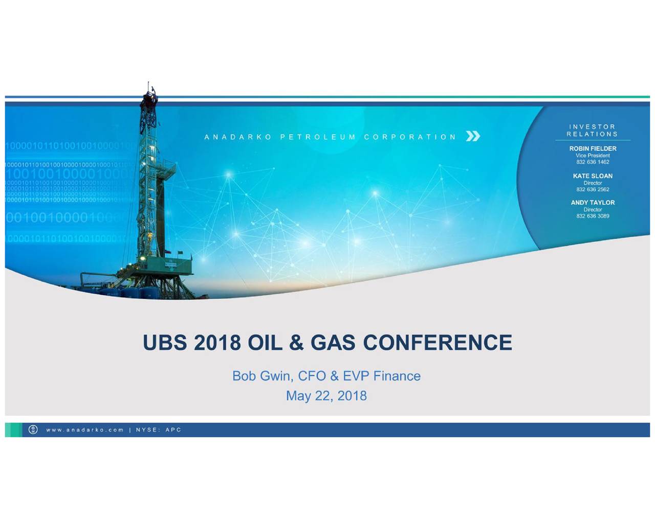 Anadarko Petroleum (APC) Presents At UBS Global Oil And Gas Conference
