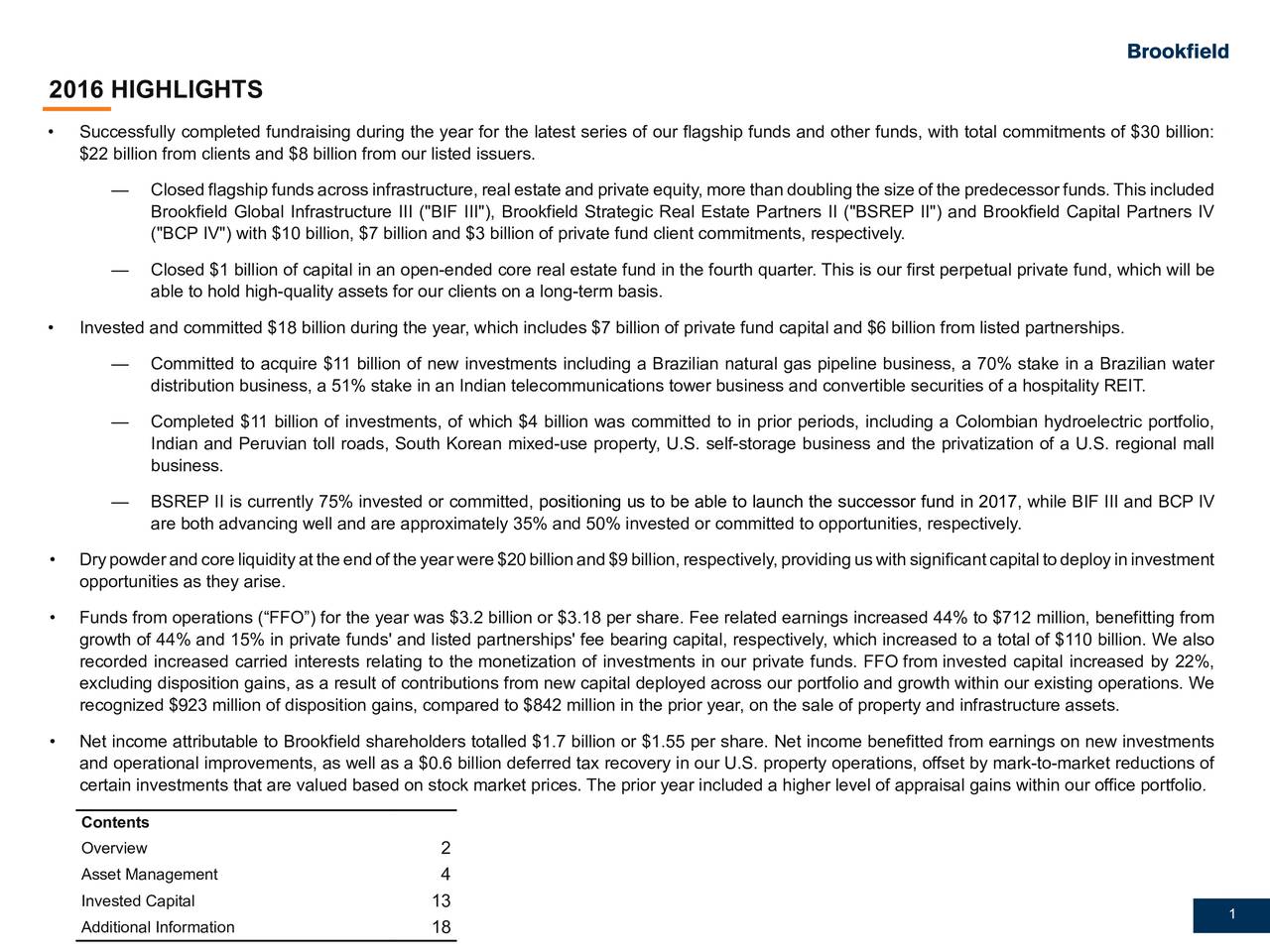 Brookfield Asset Management Inc. 2016 Q4 Results Earnings Call Slides (NYSEBAM) Seeking Alpha