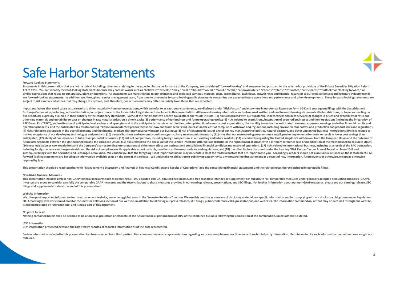 Berry Global Group (BERY) Investor Presentation Slideshow (NYSEBERY) Seeking Alpha