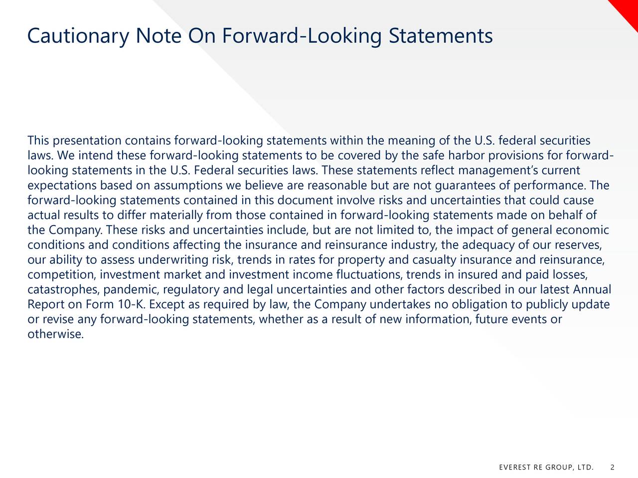 Everest Re Group, Ltd. 2021 Q2 Results Earnings Call Presentation