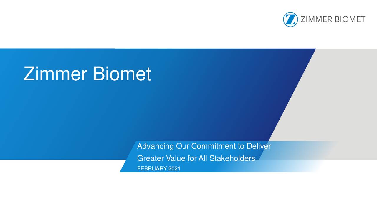 Zimmer Biomet Holdings, Inc. 2020 Q4 Results Earnings Call