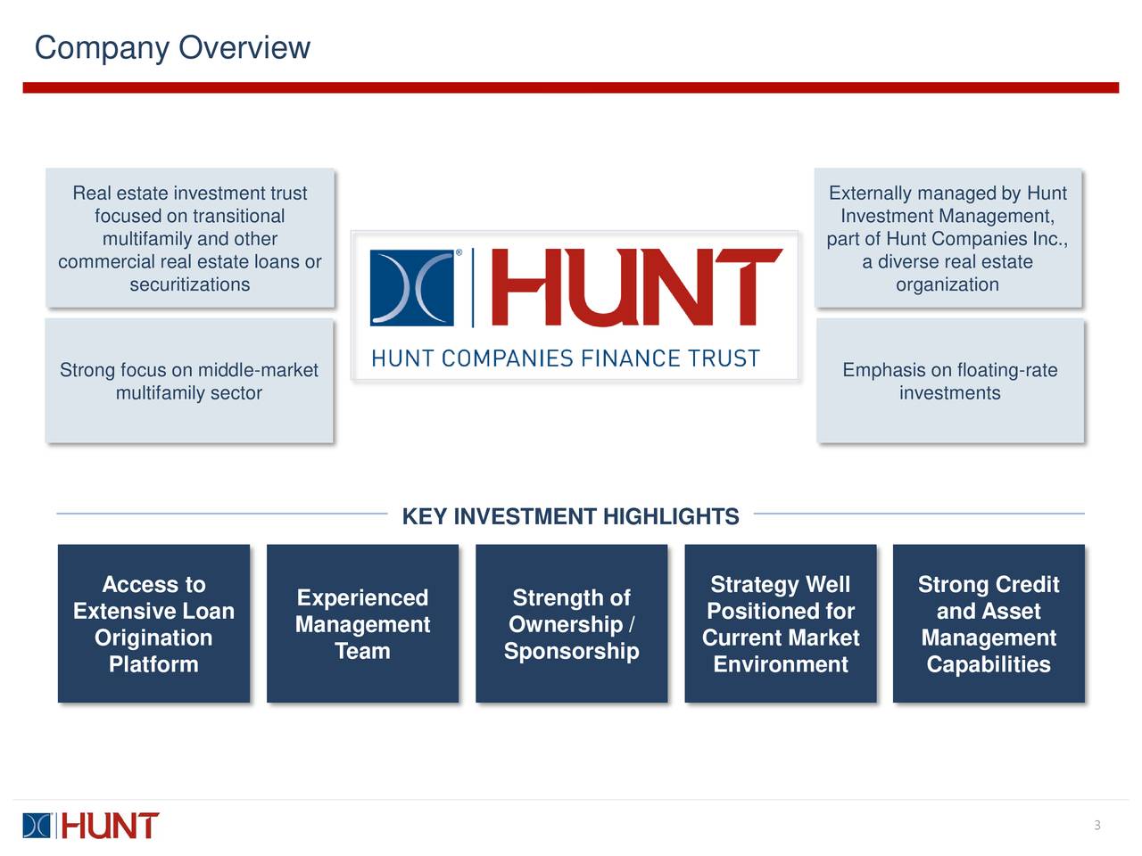 Hunt Companies Finance Trust, Inc. 2019 Q1 Results Earnings Call Slides (NYSEHCFT