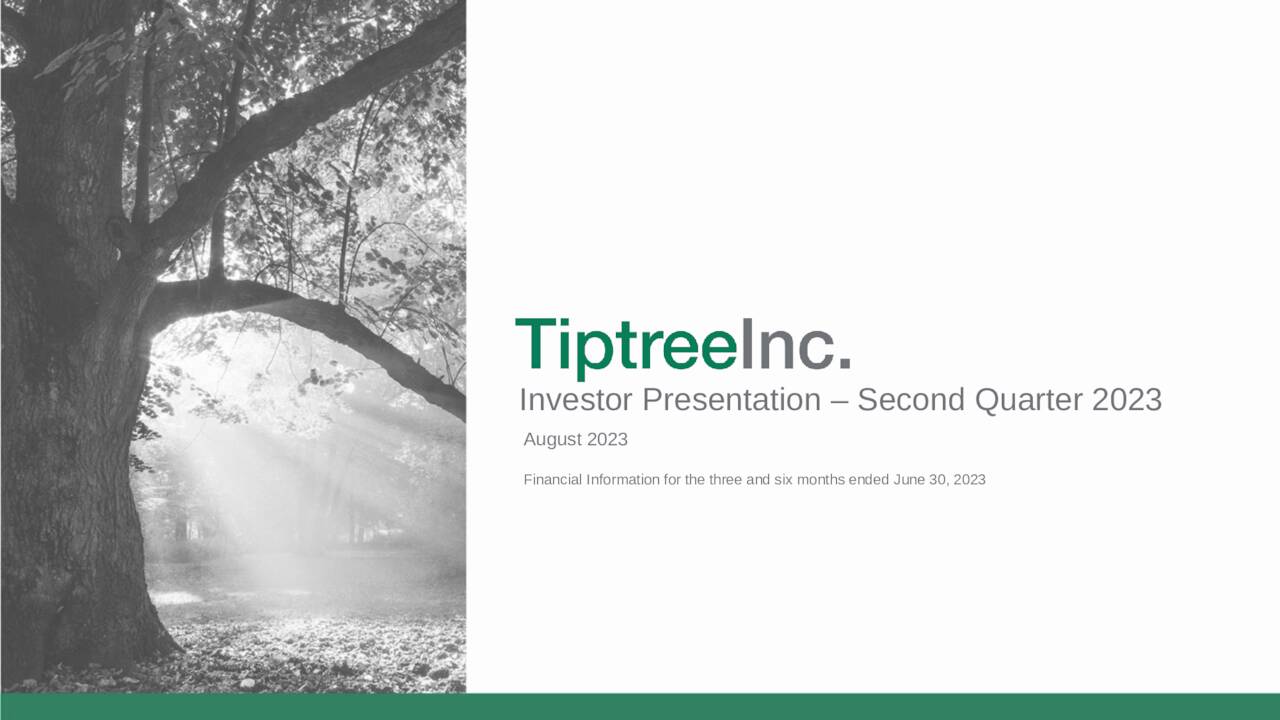 Tiptree Inc. 2023 Q2 Results Earnings Call Presentation (NASDAQ
