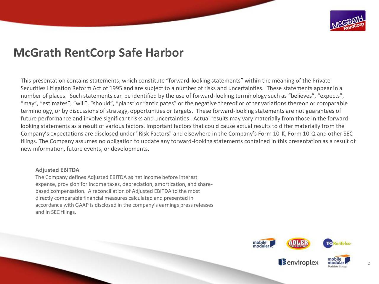 McGrath RentCorp 2016 Q3 Results Earnings Call Slides (NASDAQMGRC