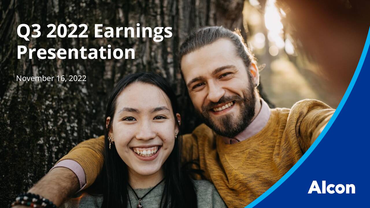 Alcon Inc. 2022 Q3 Results Earnings Call Presentation (NYSEALC) Seeking Alpha