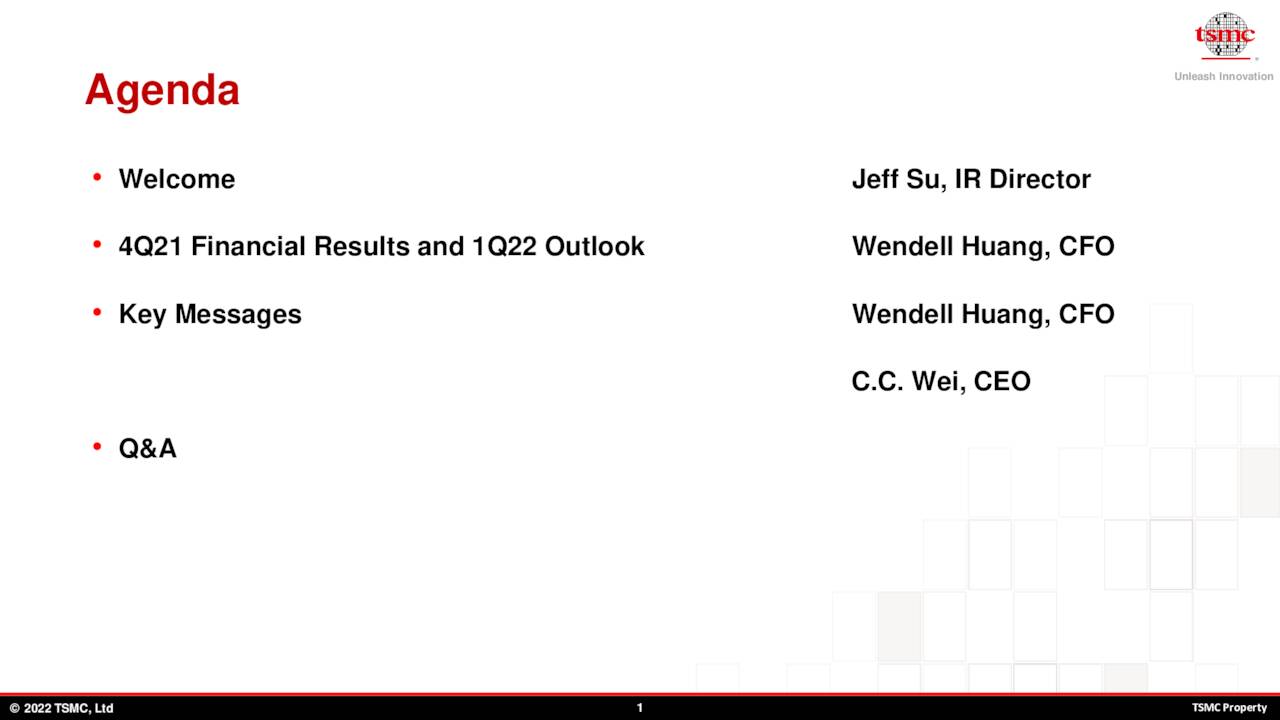 Taiwan Semiconductor Manufacturing Company Limited 2021 Q4 Results