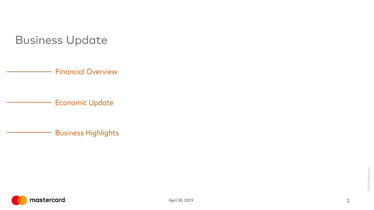 Mastercard Incorporated 2019 Q1 Results Earnings Call Slides (NYSE
