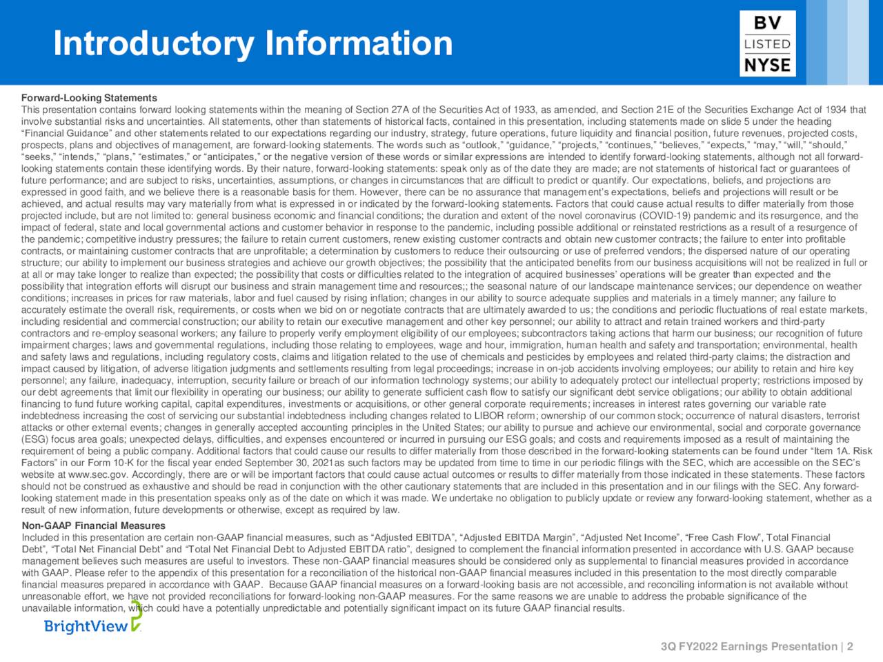 BrightView Holdings, Inc. 2022 Q3 Results Earnings Call