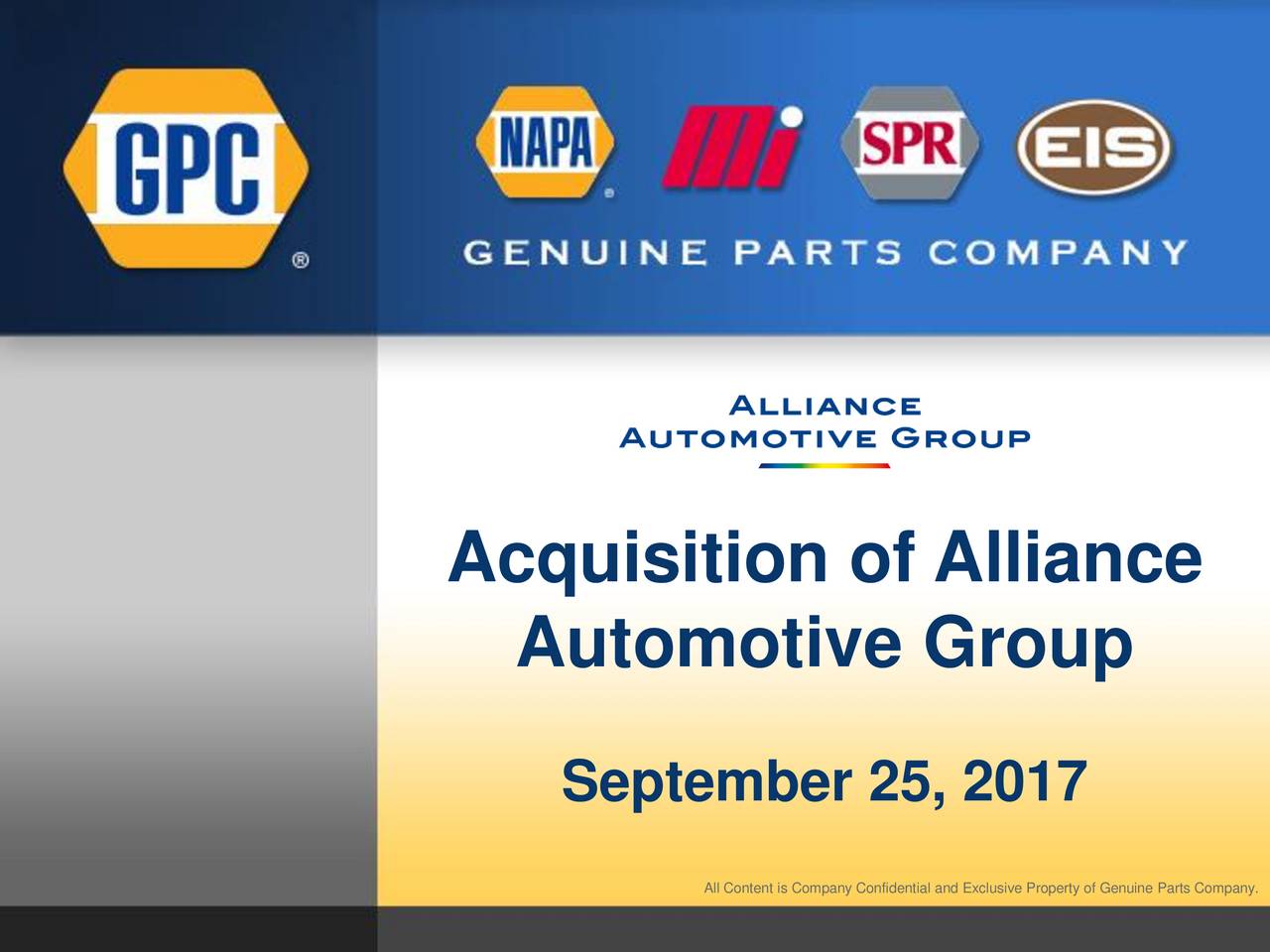 New York Genuine Parts (GPC) To Acquire Alliance