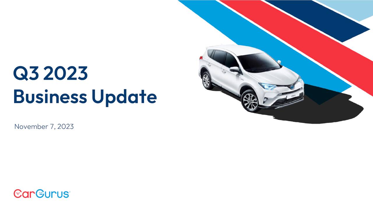 CarGurus, Inc. 2023 Q3 Results Earnings Call Presentation (NASDAQ