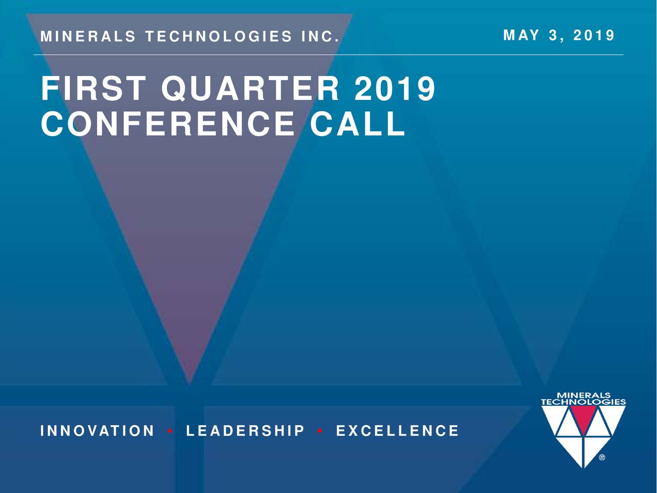 Minerals Technologies Inc. 2019 Q1 Results Earnings Call Slides