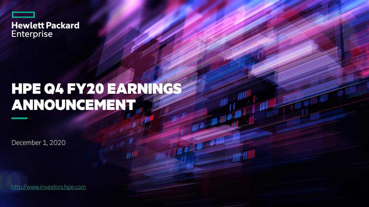 Hewlett Packard Enterprise Company 2020 Q4 Results Earnings Call
