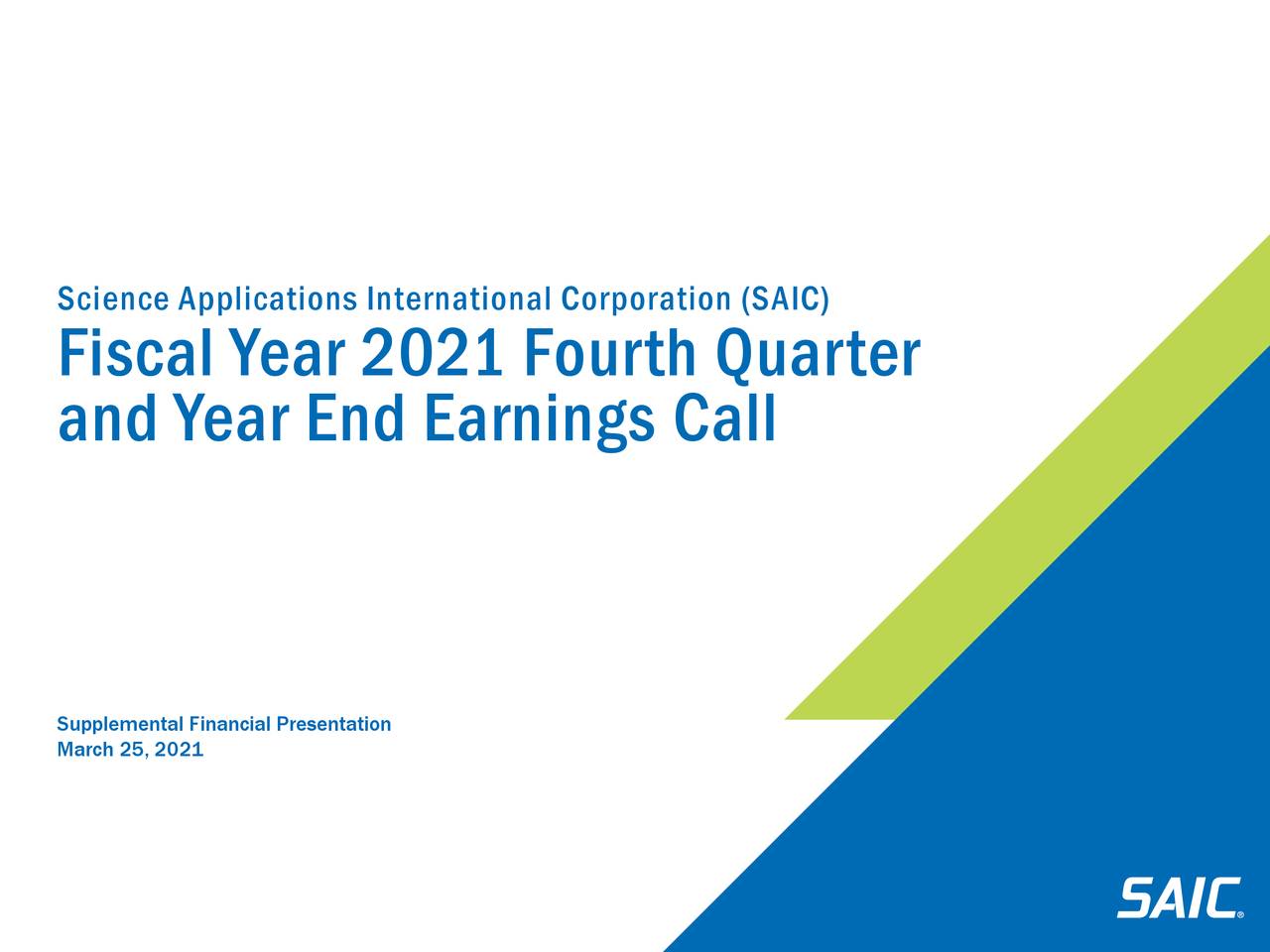 Science Applications International Corporation 2021 Q4 Results