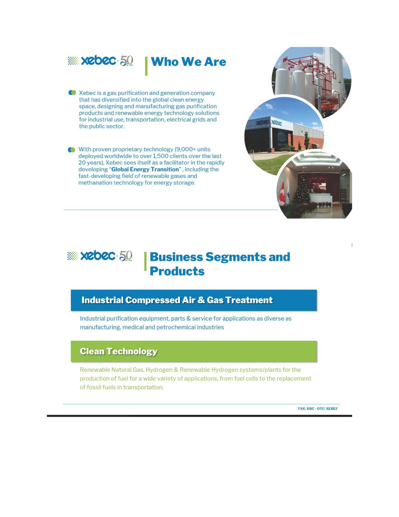 Xebec Adsorption (XEBEF) Investor Presentation Slideshow (OTCMKTS