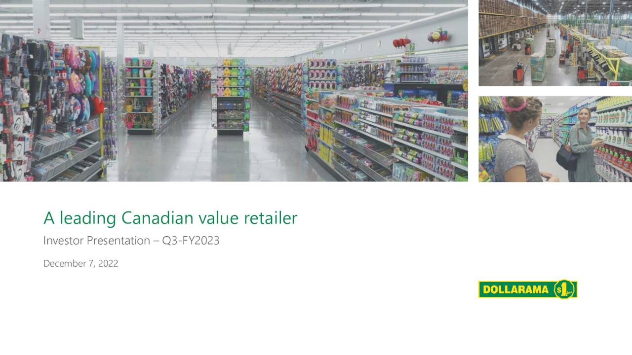 Dollarama Inc. 2023 Q3 Results Earnings Call Presentation (OTCMKTS