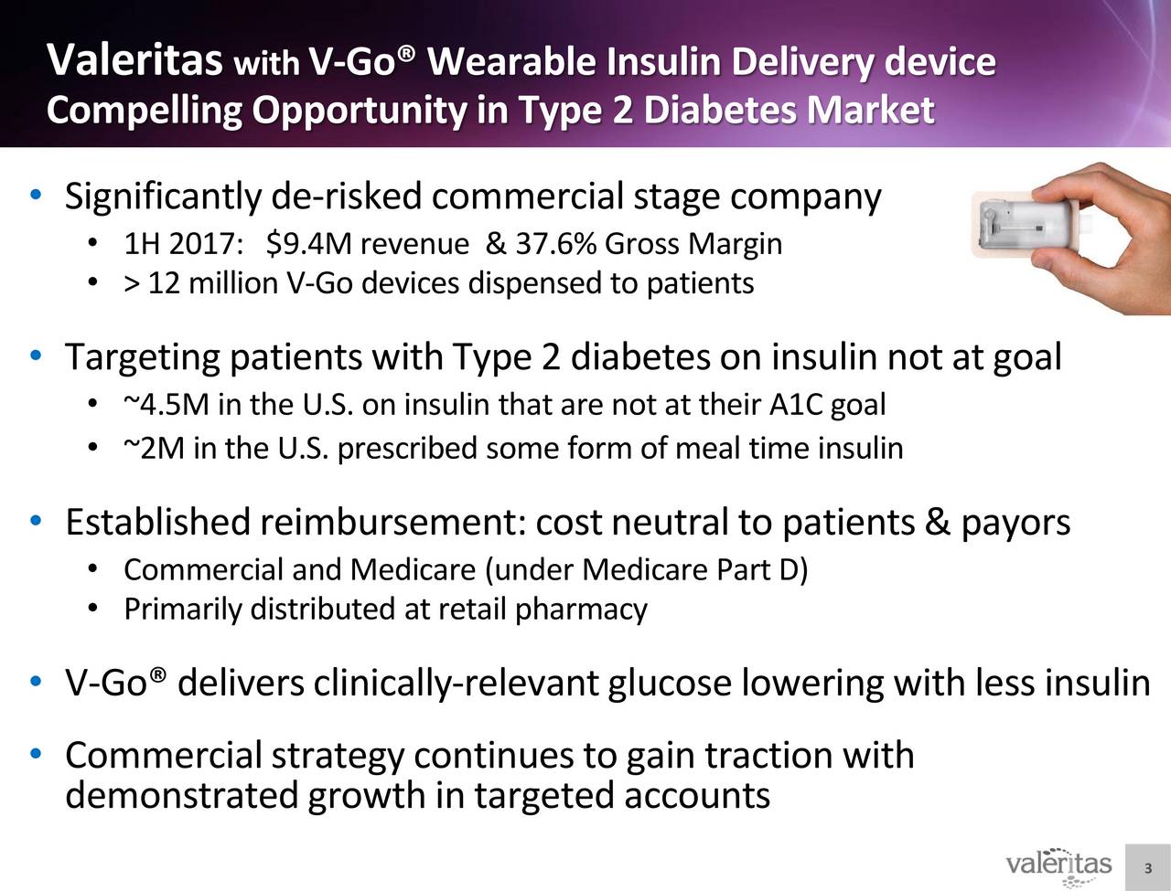 Valeritas Holdings (VLRX) Presents At Wedbush PacGrow Healthcare