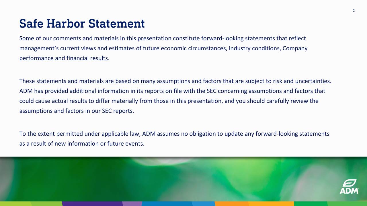 ArcherDanielsMidland (ADM) Investor Presentation Slideshow (NYSE