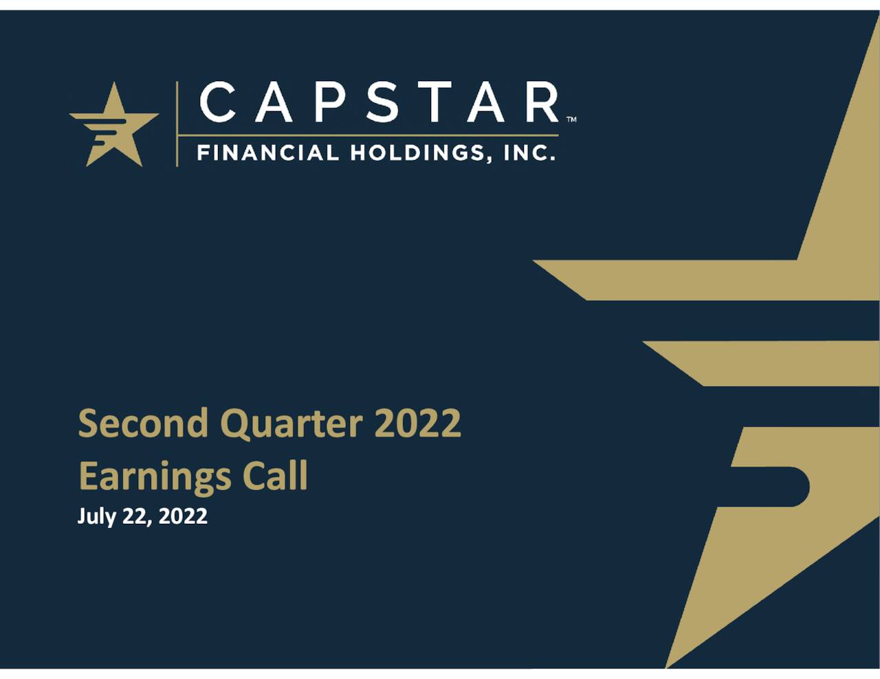CapStar Financial Holdings, Inc. 2022 Q2 Results Earnings Call