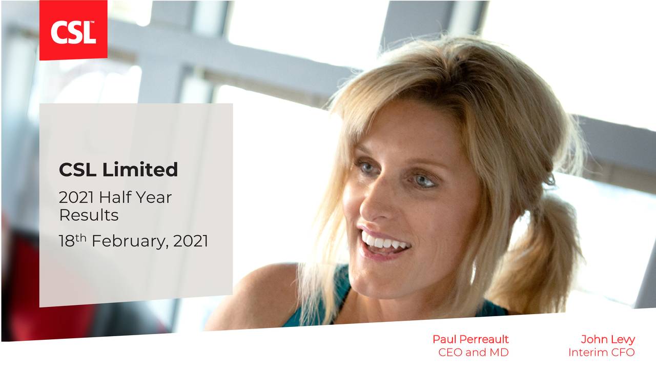 CSL Limited 2021 Q2 Results Earnings Call Presentation (OTCMKTS