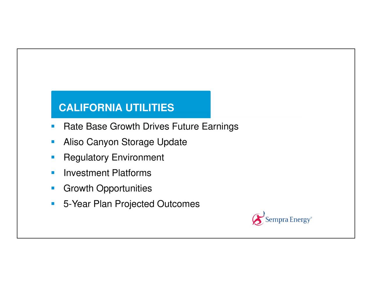 Sempra Energy (SRE) Investor Presentation Slideshow (NYSESRE