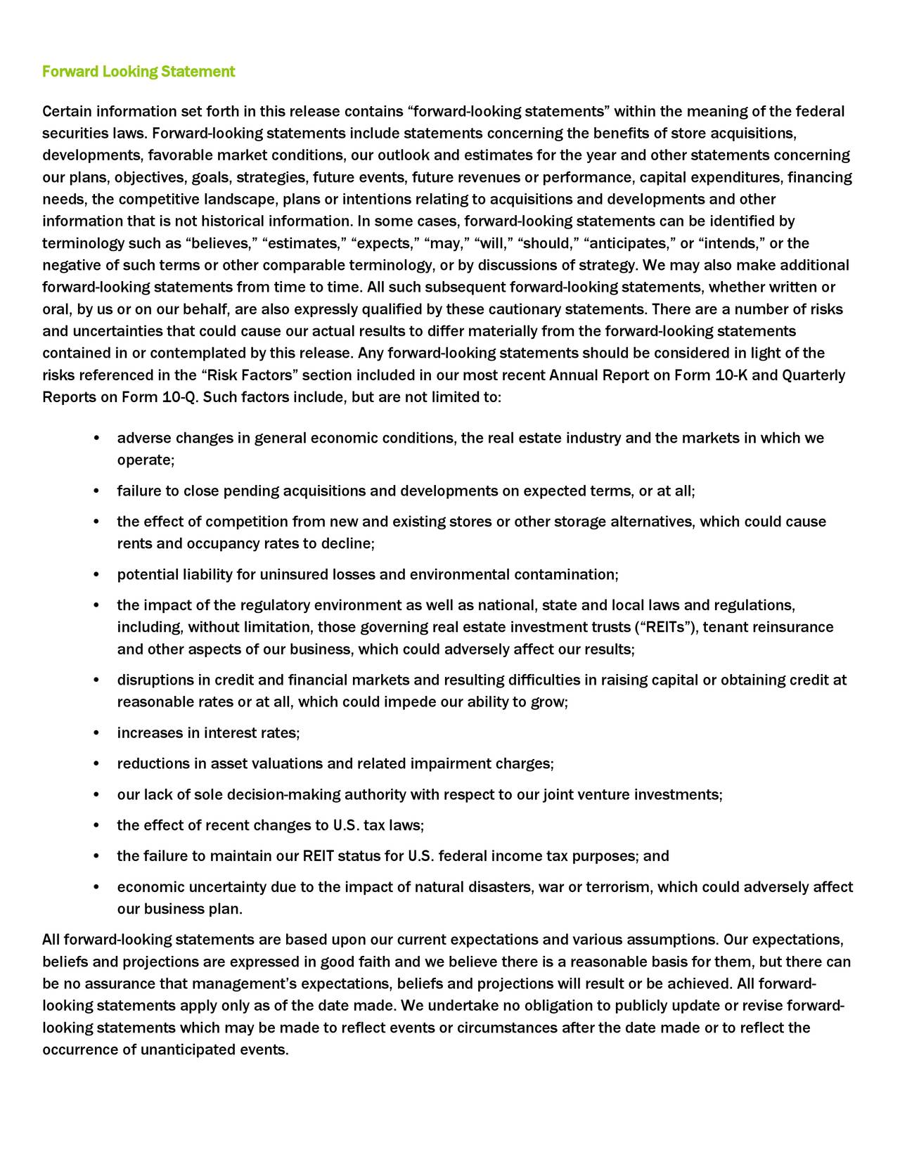 Extra Space Storage Inc. 2019 Q3 Results Earnings Call Presentation