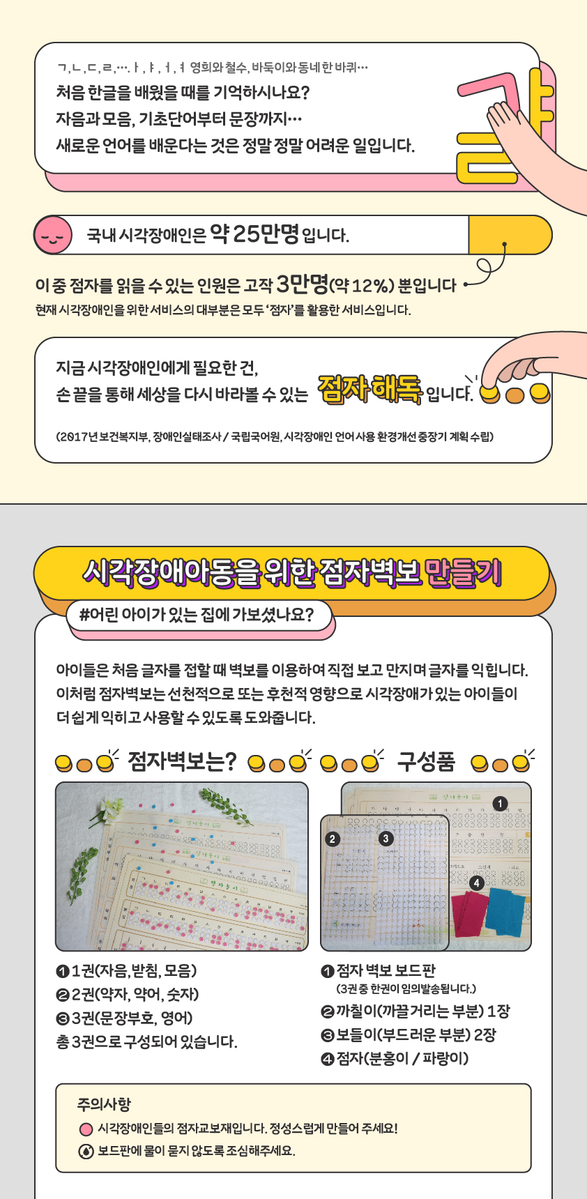 SMILE GIVE 시각장애아동을 위한 점자벽보 만들기 기부&봉사!