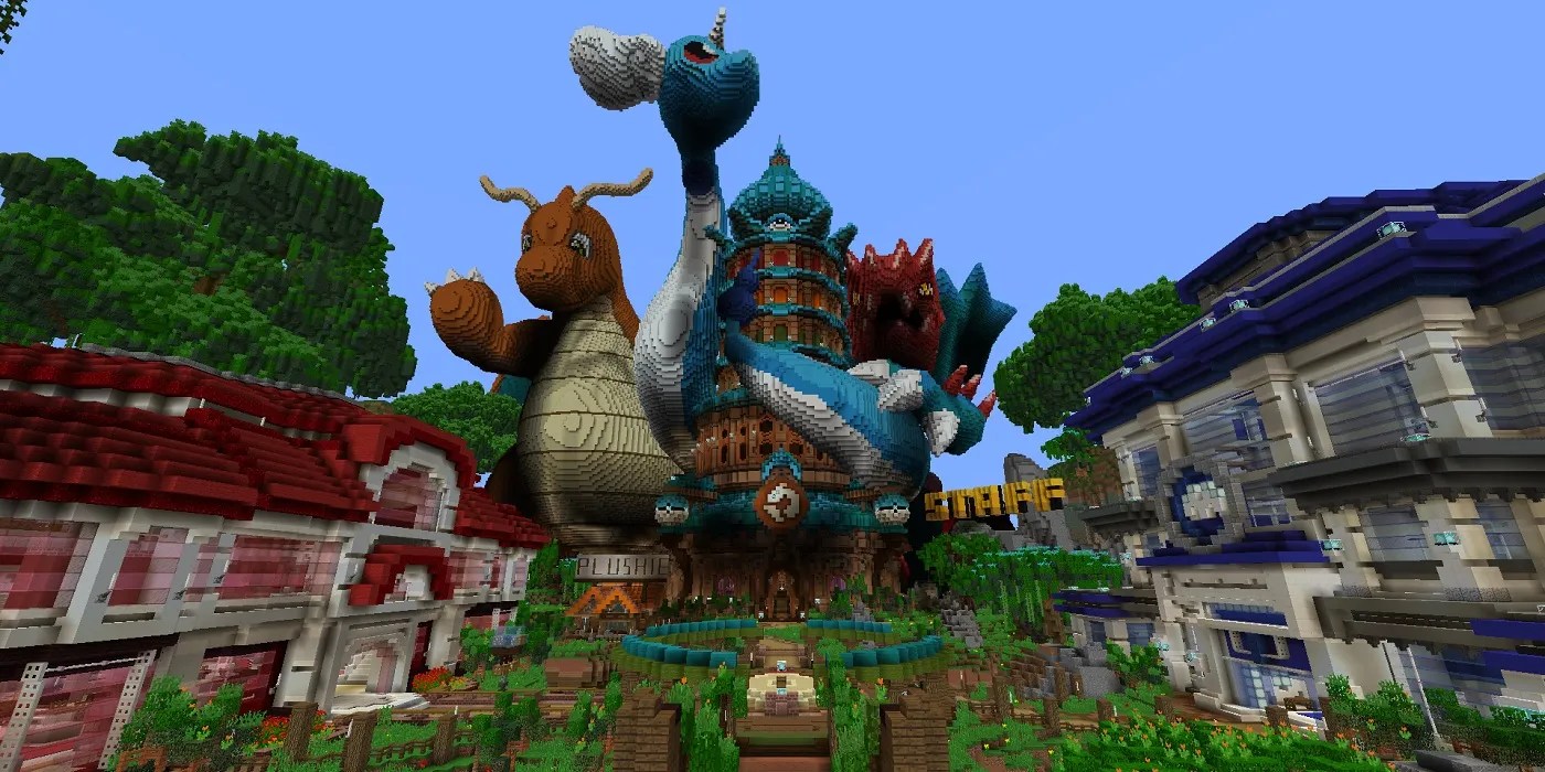 Breathtaking Minecraft Pokémon Tower Build Includes Massive Recreations