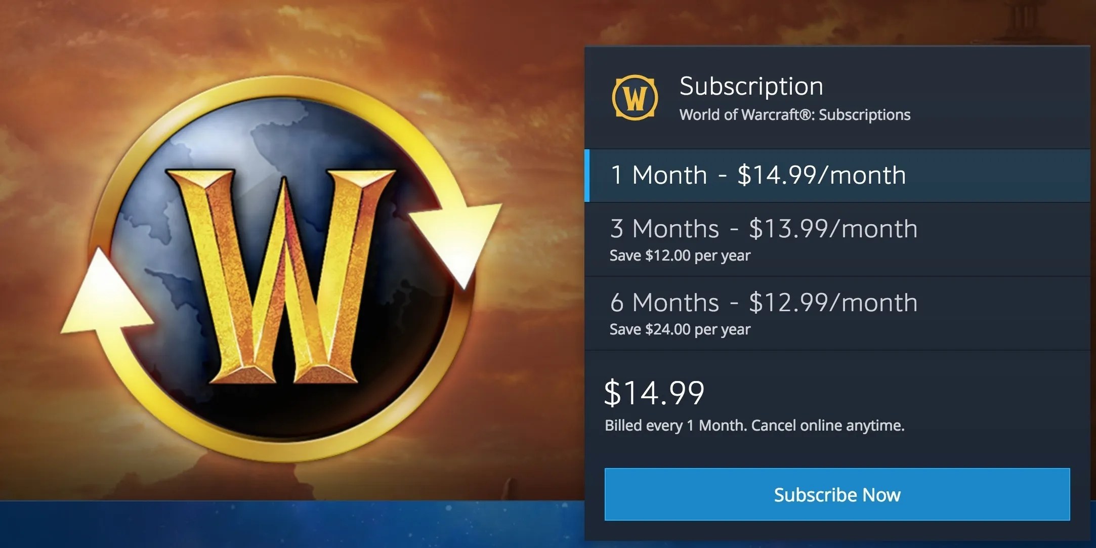 WoW's Game Time Purchase Options Change Serves No One But Blizzard