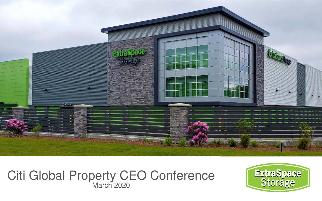 Extra Space Storage (EXR) Presents At 2020 Citi Global Property CEO Conference Slideshow (NYSE