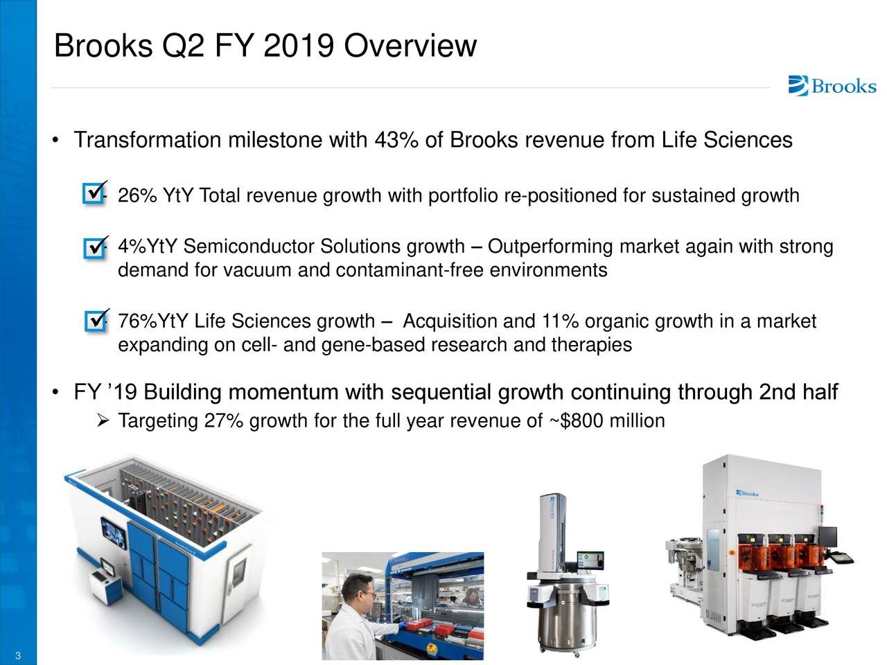 Brooks Automation, Inc. 2019 Q2 Results Earnings Call Slides