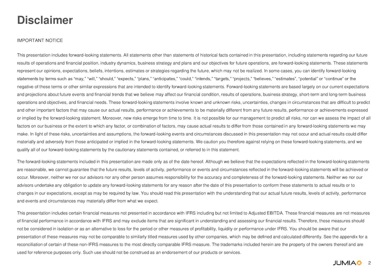 Jumia Technologies AG 2023 Q2 Results Earnings Call Presentation