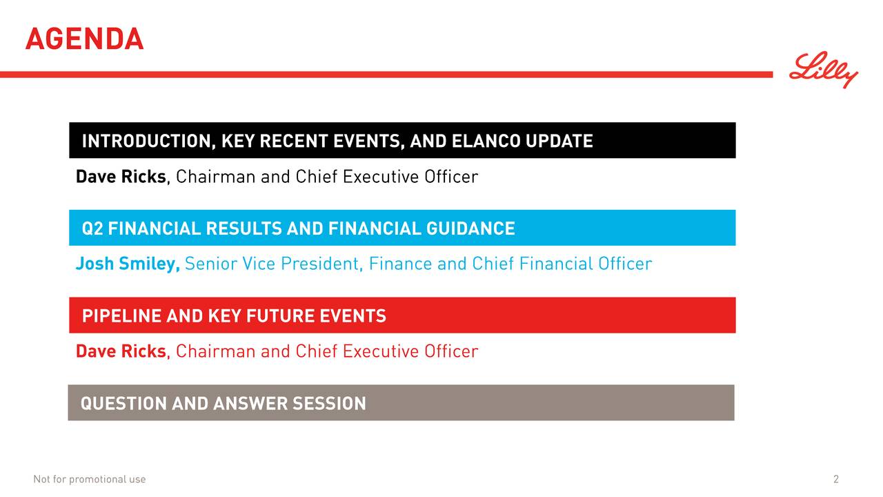 Eli Lilly and Company 2018 Q2 Results Earnings Call Slides (NYSE
