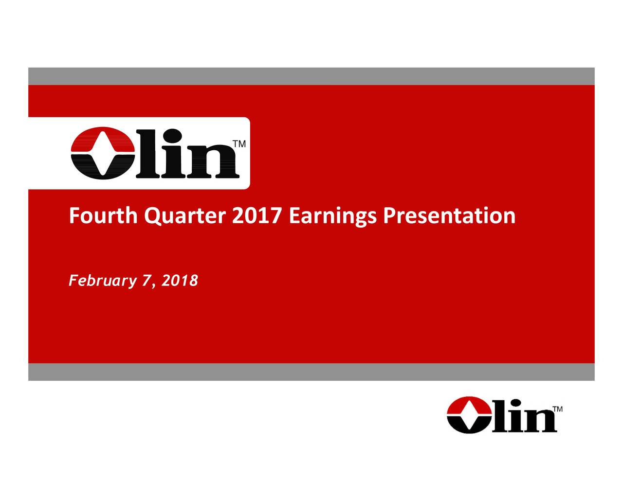 Olin Corporation 2017 Q4 Results Earnings Call Slides (NYSEOLN