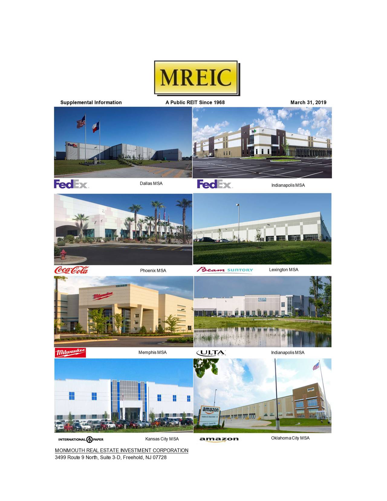 Monmouth Real Estate Investment Corporation 2019 Q2 Results