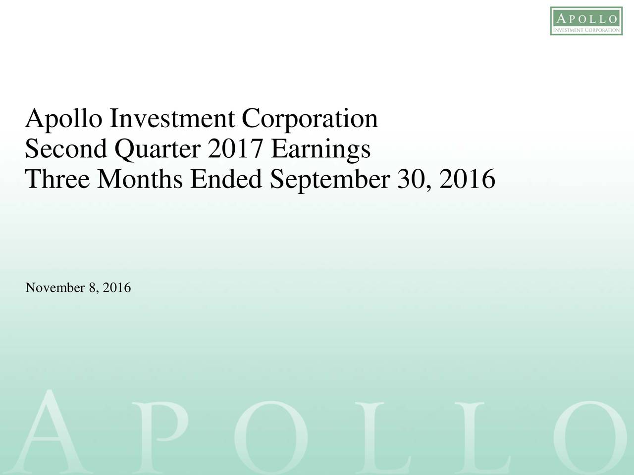 Apollo Investment 2016 Q1 Results Earnings Call Slides (NASDAQMFIC