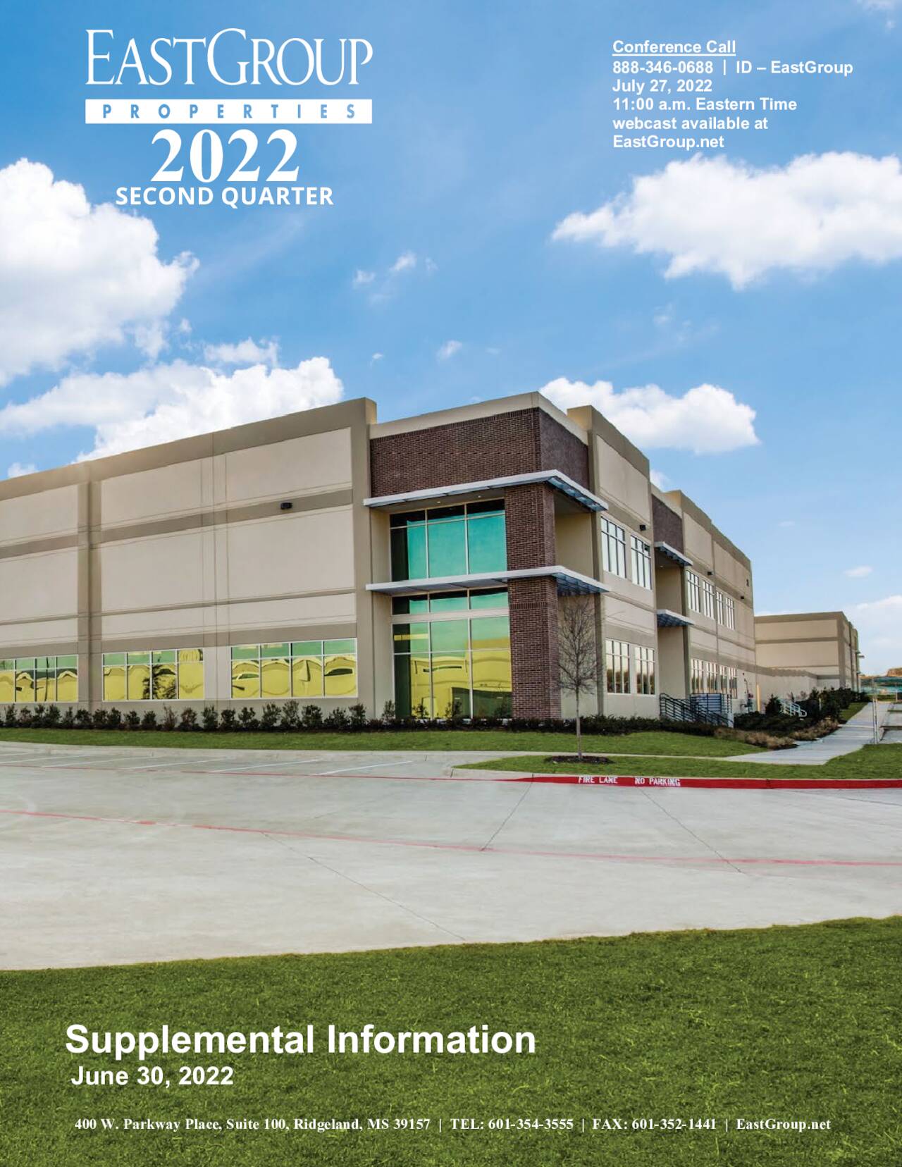EastGroup Properties, Inc. 2022 Q2 Results Earnings Call