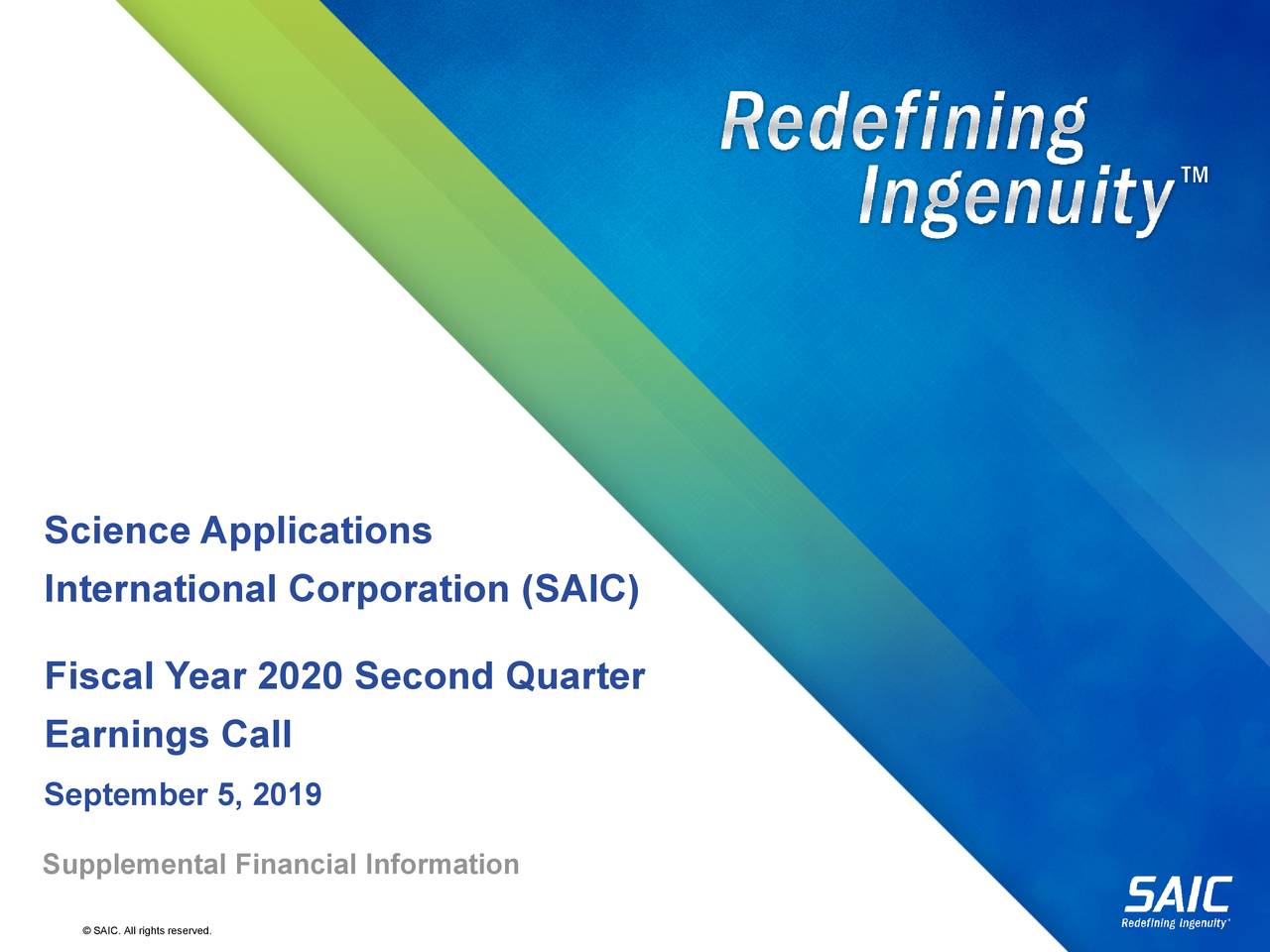 Science Applications International Corporation 2019 Q2 Results